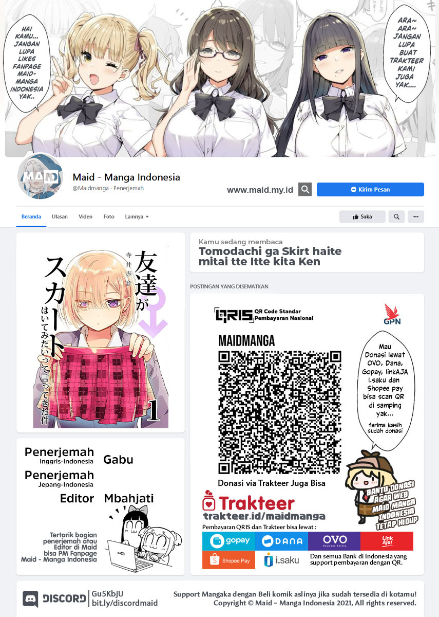 The Time My Friend Wanted To Try a Skirt Chapter 07 Bahasa Indonesia